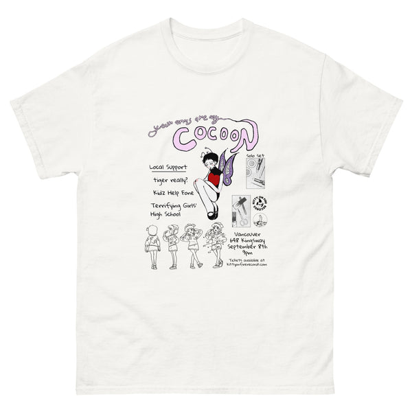 your arms are my cocoon Concert T-shirt White – Kitty on Fire Records