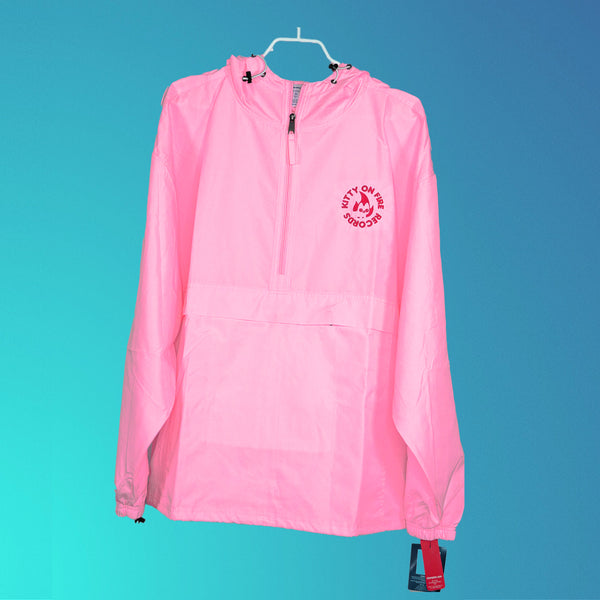 KOF Logo Pink/Flamingo Embroidered Champion Packable Windbreaker